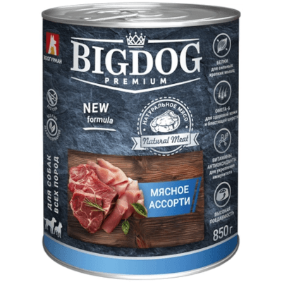 Зоогурман Big Dog Премиум Корм влажный для собак мясное ассорти консервы 850г