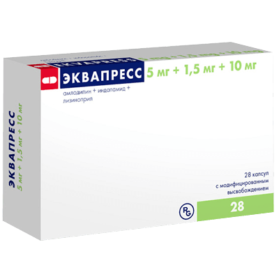 Эквапресс капс. с модиф. высвоб. 5мг+1,5г+10мг №28