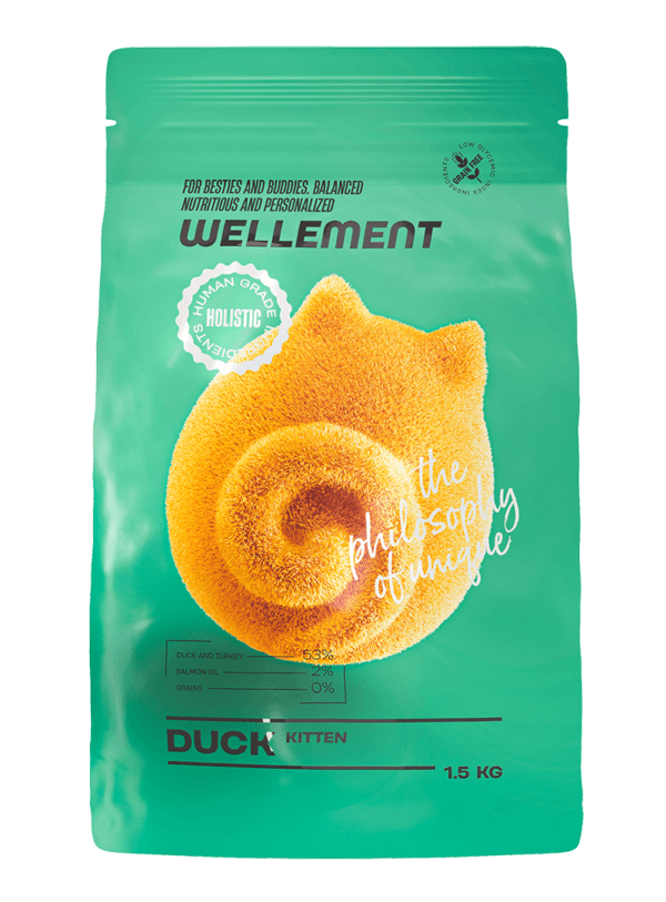 Веллемент/Wellement Корм сухой для котят утка 1,5кг