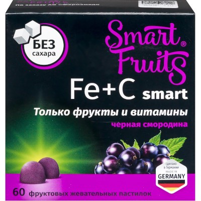 Смарт Фрутс/Smart Fruits Fe+C Смарт пастилки жев. №60