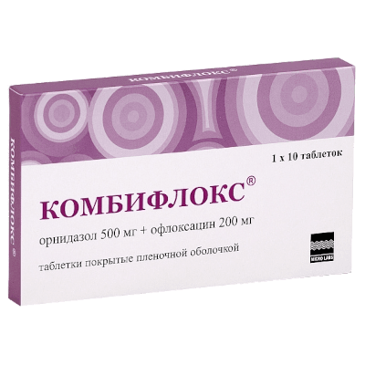 Комбифлокс табл. п.п.о. 500мг+200мг №10