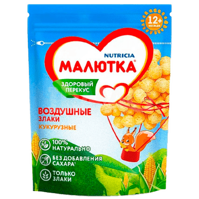 Малютка Злаки воздушные кукуруза 60г