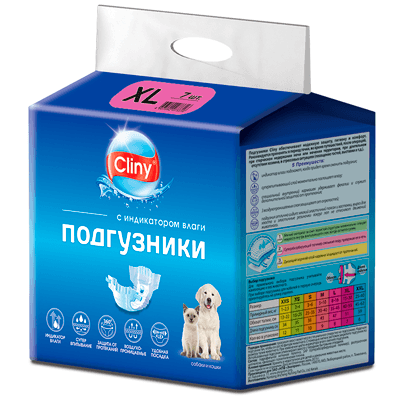 Клини Подгузники для животных р.XL 15-30кг №7