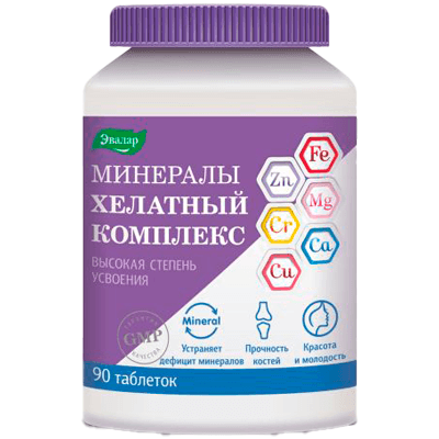 Минералы хелатный комплекс табл. п.о. 1,55г №90