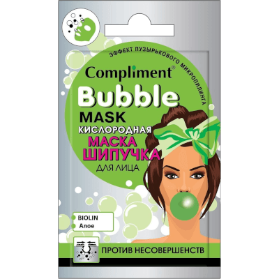 Комплимент/Compliment Маска-шипучка кислородная для лица bubble mask против несовершенств 7мл