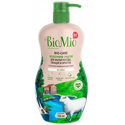 Biomio/Биомио Средство д/мытья посуды, овощей, фруктов без запаха bio-care 750мл
