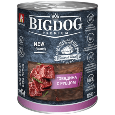 Зоогурман Big Dog Премиум Корм влажный для собак говядина/рубец консервы 850г