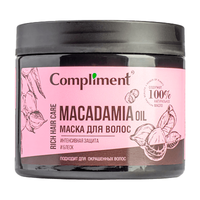 Комплимент Маска для волос Rich Hair Care Macadamia Oil Интенсивная защита и блеск 400мл