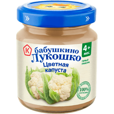 Бабушкино лукошко Пюре цветная капуста 4+мес 100г Бабушкино лукошко Пюре цветная капуста 4+мес 100г
