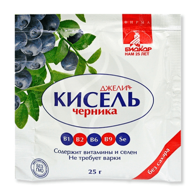 Джели+ Кисель черника 25г Джели+ Кисель черника 25г