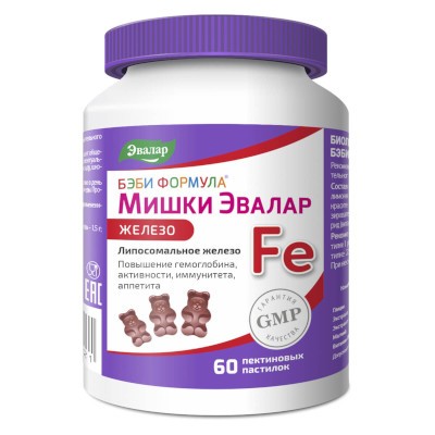 Бэби формула мишки Железо пастилки жев. №60