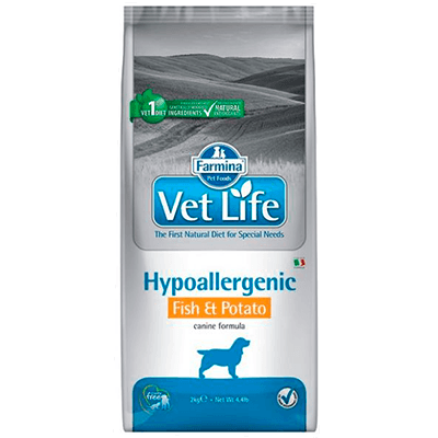 Фармина Vet Life Hypoallergenic Корм сухой для собак диета при пищевой аллергии рыба/картошка 2кг