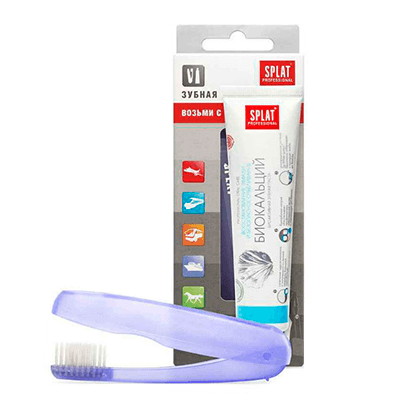 Зубная паста Сплат профессионал биокальций 40мл+Зубная щетка (набор дорожный)