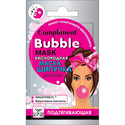 Комплимент/Compliment Маска-шипучка кислородная для лица bubble mask подтягивающая 7мл