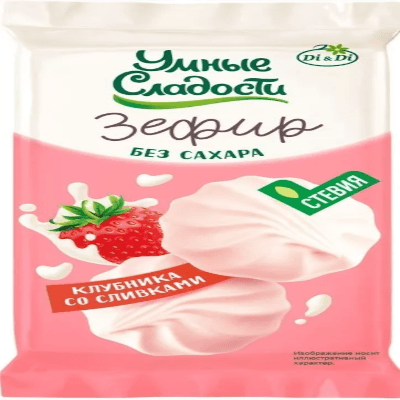 Di&Di/Ди энд Ди Зефир умные сладости клубника со сливками со стевией 50г Di&Di/Ди энд Ди Зефир умные сладости клубника со сливками со стевией 50г