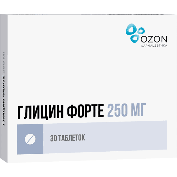 Глицин форте табл. защечн. и подъязычн. 250мг №30