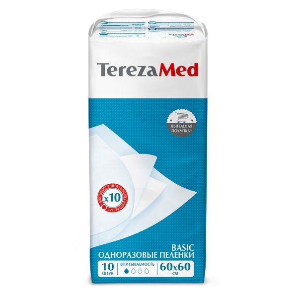 Пеленки впитывающие Терезамед basic 60х60см №10