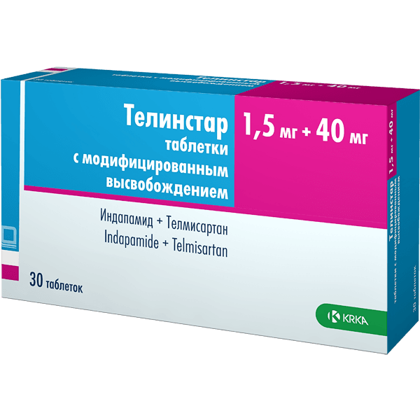 Телинстар табл. с модиф. высвоб. 1,5мг+40мг №30