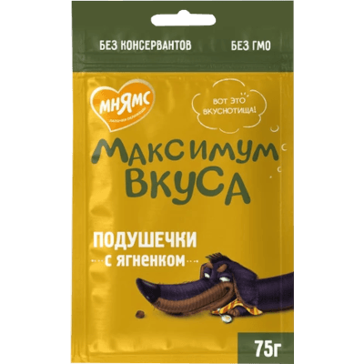 Мнямс Максимум вкуса Лакомство для собак подушечки с ягненком 75г