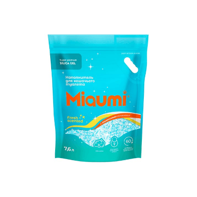 Мяуми/Miaumi Silica Gel Fresh Scented Наполнитель силикагелевый с ароматом свежести 7,6л