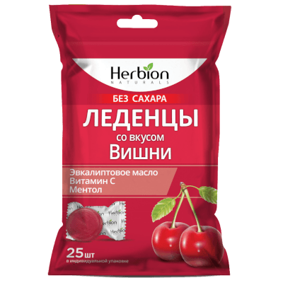 Хербион/herbion Леденцы без сахара со вкусом вишни 2,5г №25