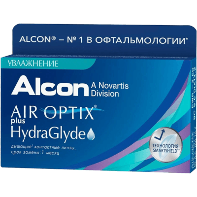 Линзы контактные Alcon air optix plus hydraglyde -1,75 №3