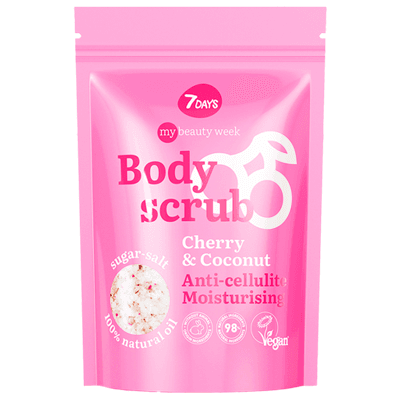 7 дэйс/7 days my beauty week Скраб для тела сахарно-солевой увлажняющий cherry&coconut 250г