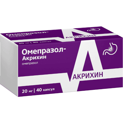 Омепразол-Акрихин капс. кишечнораствор. 20мг №40