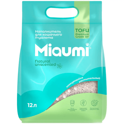 Мяуми/Miaumi Tofu Наполнитель комкующийся без ароматизатора 12л