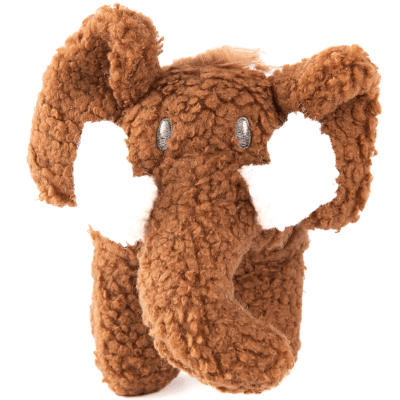 Tufflove Игрушка-пищалка для собак мягкая мамонт коричневый 18см