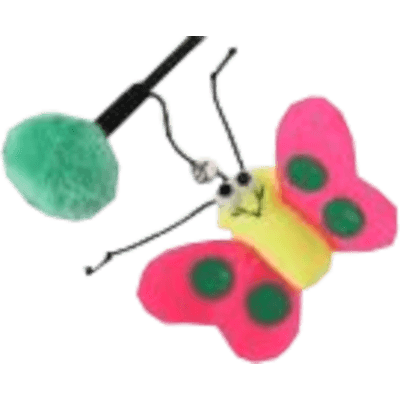 Nunbell Игрушка-дразнилка для кошек бабочка с помпоном и колокольчиком L=49см(10922-8758)