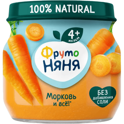 Фрутоняня Пюре морковь 80г