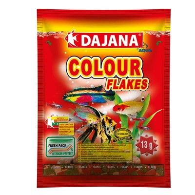 Даяна (Dajana) Colour Flakes Корм для рыб усиливающий интенсивность окраса хлопья 80мл/13г саше Даяна (Dajana) Colour Flakes Корм для рыб усиливающий интенсивность окраса хлопья 80мл/13г саше