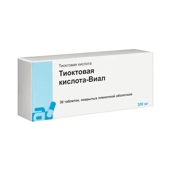 Тиоктовая кислота-Виал табл. п.п.о. 300мг №30