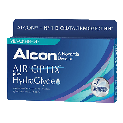 Линзы контактные Alcon air optix plus hydraglyde (d-14,2) bc 8,6 -3,00 №6