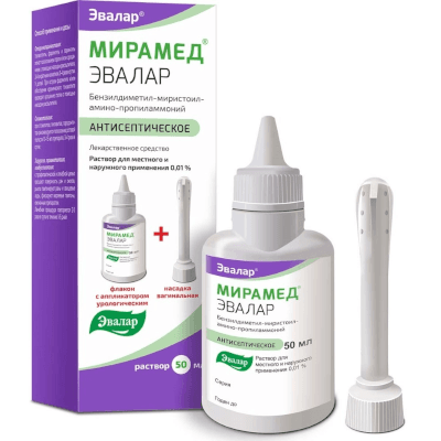 Мирамед Эвалар р-р для местн. и наружн. прим. 0,01% в комплекте с насадкой вагинальной 50мл