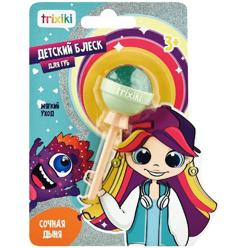 Триксики/Trixiki Детский блеск для губ мятный 3+ 9г(32422/96/12)