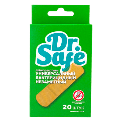Пластырь бактерицидный Доктор Сейф/dr Safe незаметный пленоч. основа 1,9х7,2см №20