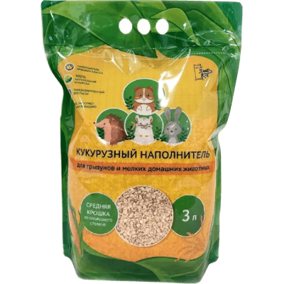 Золотой кот Наполнитель для грызунов кукурузный 3л