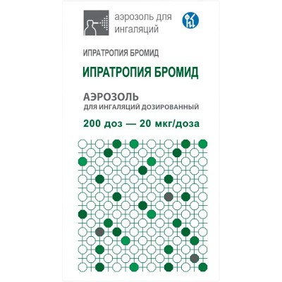 Ипратропия бромид аэроз. д/ингал. доз. 20мкг/доза 200доз №1 Ипратропия бромид аэроз. д/ингал. доз. 20мкг/доза 200доз №1