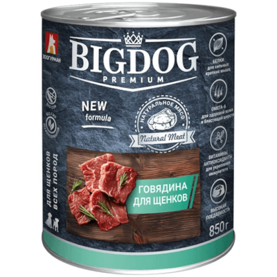 Зоогурман Big Dog Премиум Корм влажный для щенков говядина консервы 850г