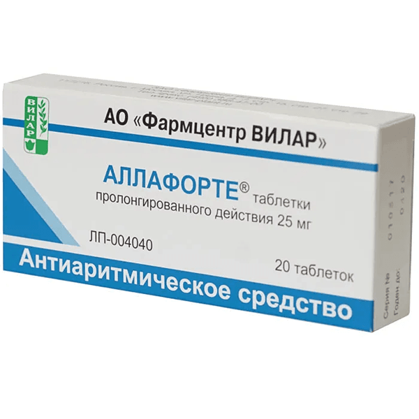 Аллафорте табл. с пролонг. высвоб. 25мг №20