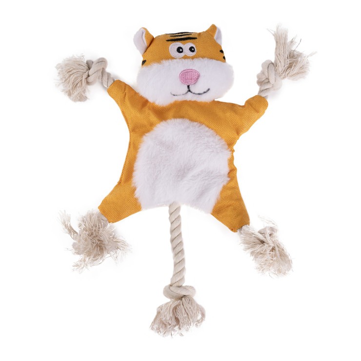 Wogy Игрушка для собак кот с канатиками шуршащий 28х26х3,5см(2024-1350)