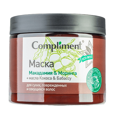 Комплимент Маска для сухих,повержденных и секущихся волос Eco Best Макадамия/Моринга 400мл
