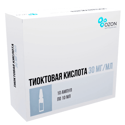 Тиоктовая кислота конц.д/инф. 30мг/мл 10мл №10