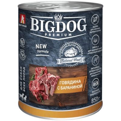 Зоогурман Big Dog Премиум Корм влажный для собак говядина/баранина консервы 850г