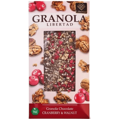 Шоколад молочный Granola Libertad с гранолой, клюквой и грецким орехом 80г