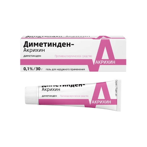 Диметинден-Акрихин гель для наружного применения 0,1% 30г