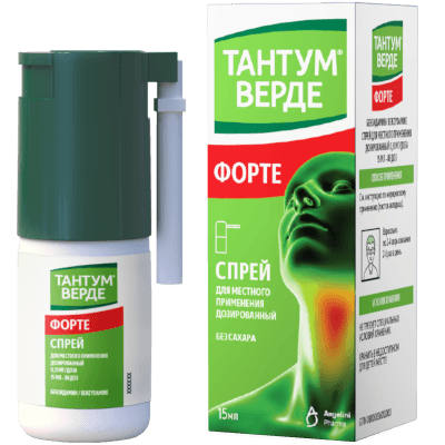 Тантум Верде форте спрей д/местн. прим. доз. 0,51мг/доза 88доз 15мл №1