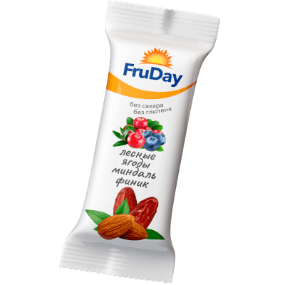 Батончик фруктово-ореховый Fruday лесные ягоды/миндаль/финик 30г